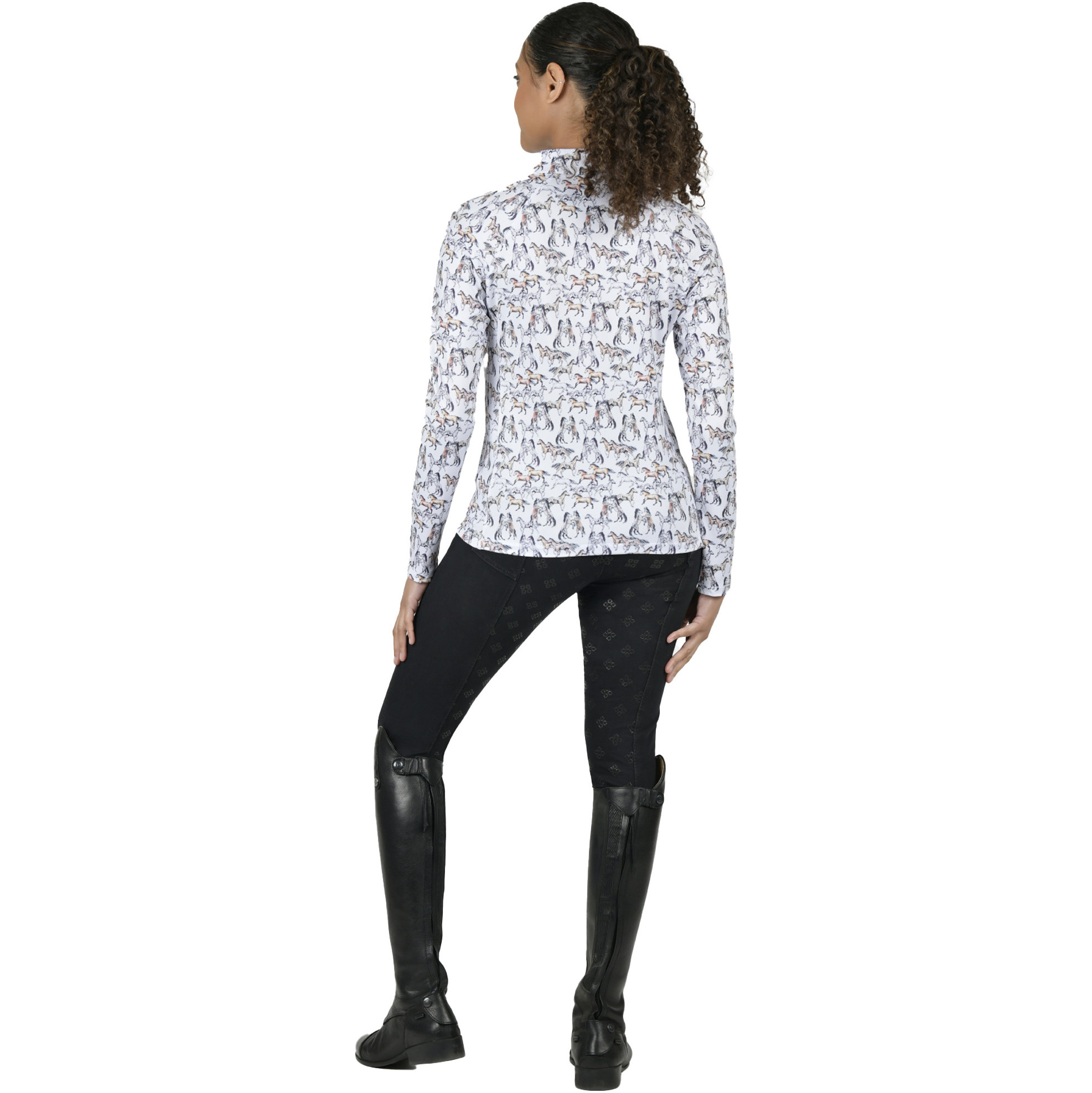 Dublin Damen Kelsey Lang Ärmel Top 1021556 - Horse Print